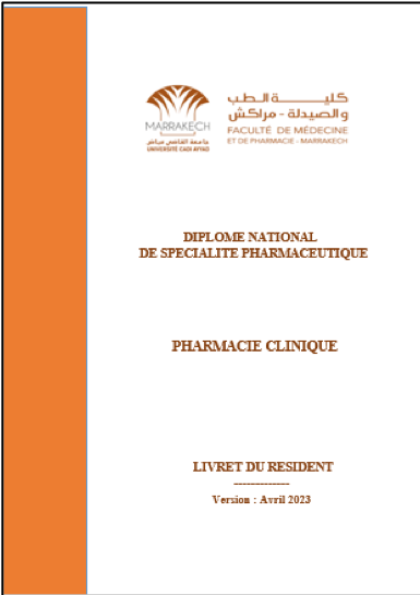Couverture — Diplôme National de Spécialité — Pharmacie Clinique (Guide du Résident)